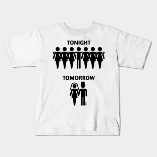 Tonight – Tomorrow (Stag Night / Bachelor Party / Groom / Black) Kids T-Shirt